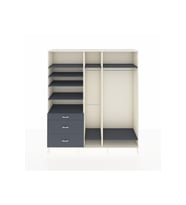 Hyperion Dolap 9 Raflı 3 Çekmeceli 3 Askılı 220x44x243 Aytaşı-Antrasit/Antrasit
