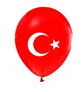 Bayraklı Ay Yıldızlı Balon 26cm 100Lü