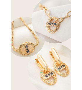 Elika Silver Kadın Nazar Detaylı Tasarım 3'lü Set (STD)