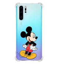 Huawei P30 Pro  Köşe Korumalı Antişok Kapak Mickey Mouse Tasarımlı Şeffaf  Kılıf
