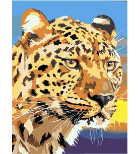  Leopar 2 Sayılarla Boyama Seti 60x75 cm (Tuvale Gerili)
