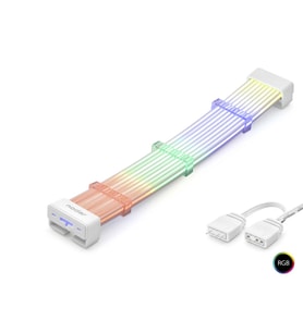 2X8 Pin Argb Pcie Gpu Güç Uzatma Kablosu Bükülebilir 2 Mm 108 Led Beyaz ND2813W