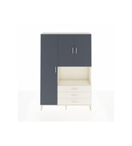 Arges Dolap 6 Raflı 3 Çekmeceli 3 Kapaklı 132x30x195 Aytaşı-Antrasit/Aytaşı
