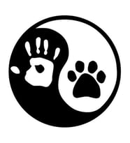Yin ve Yang kedi köpek ayak izleri araba Sticker Siyah Renk