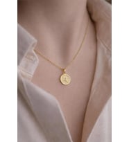 Kişiye Özel 925 Ayar Gümüş Akrep Burcu Sembol Kolye (Gold)