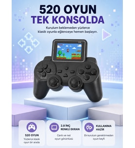 S10 Retro Oyun Konsolu Taşınabilir 2.8 İnç Ekran Ergonomik Nostalji Yeni Nesil