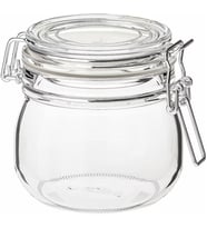 Lexroo KORKEN Kapaklı Kavanoz, 0,5 l (Şeffaf Cam)