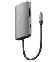 AluHub HD Pro 2 100W Type-C PD Şarj Destekli 8in1 4K Hub Dönüştürücü - Koyu Gri