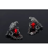 DÜKKAN DESİGN LOVE and DEEP SPACE BLACK CROW EARRİNGS KÜPE