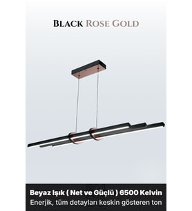 Cosmo Rose Gold Lineer LED Sarkıt Avize – Kumandalı Dim Edilebilir – Yukarı & Aşağı Işık