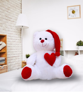 80 cm Sevgili Uykucu Ayıcık %100 Yerli (Beyaz)