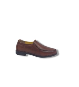 Zerhan 044 Erkek Taba Hakiki Deri Poli Taban Loafer Ayakkabı