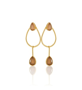 Kadir Jewellery 22 Ayar Altın Kaplama Kadın Sallantılı Küpe -El İşçiliği Ve Hipoalerjenik Küpe-E85