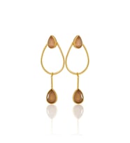 Kadir Jewellery 22 Ayar Altın Kaplama Kadın Sallantılı Küpe -El İşçiliği Ve Hipoalerjenik Küpe-E85