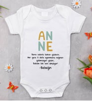 BK Kids İsimli Anne Tasarımlı Bebek Body Zıbın - Model 6, Anneler Günü Hediyesi, Yeni Doğan Hediyesi