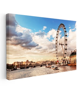 Kanvas Tablo Londra London Eye Dönme Dolap Şehir Mimari Tablo Ev Ofis Duvar Dekoru