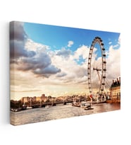 Kanvas Tablo Londra London Eye Dönme Dolap Şehir Mimari Tablo Ev Ofis Duvar Dekoru