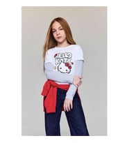 Defacto Hello Kitty Ekru Kız Çocuk Uzun Kollu T-shirt G6882A8/ER105