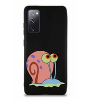 Samsung Galaxy S20 FE Soft Premier Kapak Salyangoz Gary Tasarımlı Silikon Kılıf - Siyah (Şeffaf)
