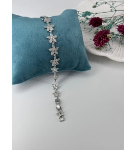 Rodyum Zirkon Taşlı Pirinç Zirkon Bileklikler 18+2 Cm - Kbl0276