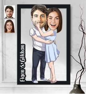 Kişiye Özel 3D  Ahşap Tablo Sevgili 30x40 -23