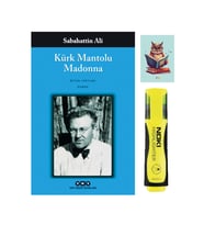 Kürk Mantolu Madonna - Sabahattin Ali - Yapı Kredi Yayınları -Sarı Fosforlu Kalem - Not Defter Seti