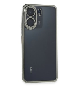 Durukar® Redmi 13C Kılıf Lensli Silikon - Gümüş