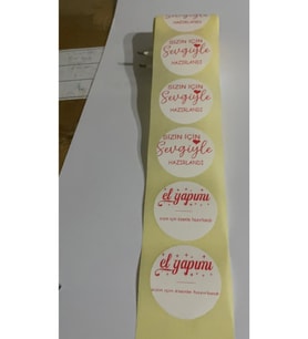 El Yapımı Yuvarlak Yapışkanlı Etiket 5x5 cm 100 adet
