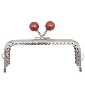 Angel Çanta Aksesuar 10.5 cm Gümüş Metal Koyu Bordo Toplu Dikdörtgen Cüzdan Klipsi Çanta Bursu Model 2
