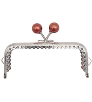 Angel Çanta Aksesuar 10.5 cm Gümüş Metal Koyu Bordo Toplu Dikdörtgen Cüzdan Klipsi Çanta Bursu Model 2