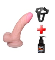 OdinsShop 13 cm Belden Bağlamalı Yeni Nesil Realistik Penis + Kemer + Kayganlaştırıcı