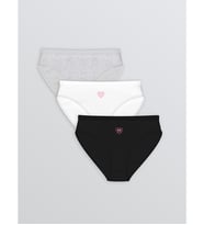 LCW Young Siyah Baskılı Bikini Külot 3'lü