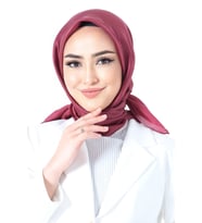 BORDO Harem Scarf Kristal Saten Eşarp