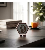 Evrensel Denge Simgesi Yin Yang Yazılı Masaüstü Dekoratif Obje Yaşam Alanlarınıza Estetik ve Zarafet Katan Parça 10x10 cm
