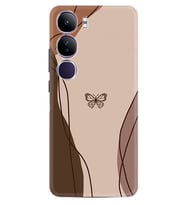 Vivo V40 Lite Kılıf Boutique Baskılı Resimli Kahve Kelebek Pcode -038