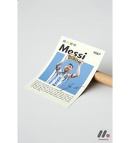 Messi Futbol Posteri, Çerçevesiz Yüksek Kalite Duvar Afişi - Spor Severlere Hediye
