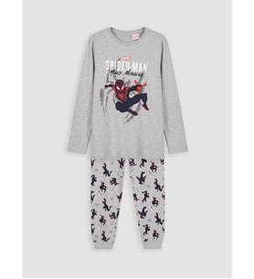 LCW Kids Gri Spider-man Bisiklet Yaka Erkek Çocuk Pijama Takım