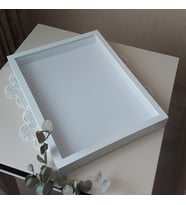 30x40 Cm Yeni Trend Anı Çerçevesi Gül Kutusu! Beyaz Zemin-Anı Kutusu