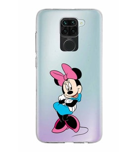 Xiaomi Redmi Note 9 Uyumlu Kapak Minnie Mouse Tasarımlı Şeffaf Silikon Kılıf