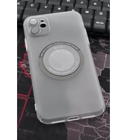 iPhone 11 Uyumlu Beyaz Renkli Yarı Şeffaf İnce Sert Kapak Kılıf Kamera Lens Korumalı