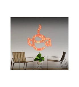 Tea Yazılı ve Şekilli Neon Tabela