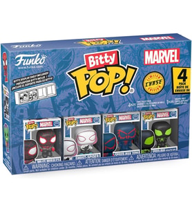 Funko Bitty Pop: Marvel - Spiderman - Miles Morales 4'Lü Paket Chase, Oyuncak Figür