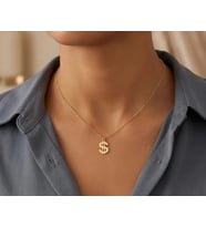 Kişiye Özel Para Birimi Dolar Sembol Kolye 925K Gümüş (Gold)