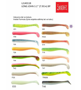 Lucky John Long John 3.1   (7.87 Cm) 8P Silikon Yem T46