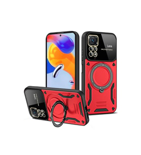Note 12 4G Kılıf Joy Lens Standlı Kapak - Kırmızı