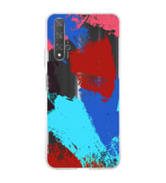 Huawei Honor 20 Uyumlu Kapak Brush Stroke Tasarımlı Şeffaf Silikon Kılıf