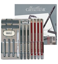Cretacolor Silver Box Profesyonel Çizim Seti 15 Parça Metal Kutu (400 18) 