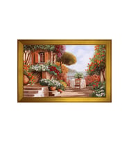 Manzara Temalı Kanvas Tablo 50 x 70 cm Gold Çerçeve