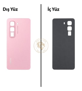 Infinix Hot 50 Pembe Uyumlu Arka Kapak Arka Cam Batarya Pil Kapağı Lazer Kesim Back Cover