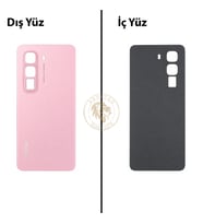 Infinix Hot 50 Pembe Uyumlu Arka Kapak Arka Cam Batarya Pil Kapağı Lazer Kesim Back Cover